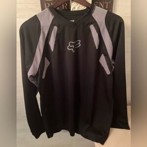 Fox Black and Gray Long Sleeve Biker Tee